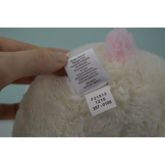Okie Dokie Cream Pink Puppy Dog Plush Stuffed Animal Lovey  Okie Dokie Puppy Dog Plush Stuffed Animal Toy Cream Off White Pink Lovey